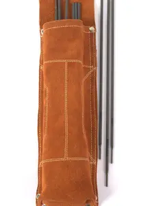 Leather Welding Rod Holder Pouch – Flame Resistant Suede Electrode Holder Bag with Brass Swivel Hook & Kevlar Stitching for Welders
