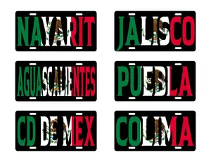 Auto Plates States of Mexico, Aluminum Plate for Car All States, Car Plate Mexico, Plates Mexico, NOVELTY PLATE, Quality Plate