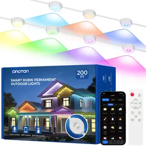 CINOTON　Permanent Outdoor  Eaves Lights Pro 100ft/200ft, Smart RGBCW Eaves Lights with 60/120 LEDs, IP67 Waterproof, 111 Scene Modes for Daily and Festival, Halloween Christmas Holiday Decor, APP/Voice/Remote Control