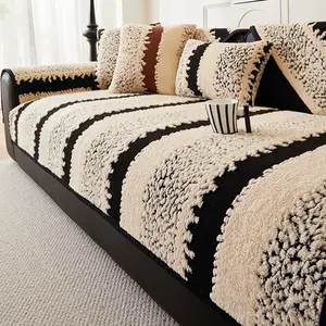Elegant Interwoven Sofa Cover, Sofa Slipcover with Non-Slip Thick Design, Modern Luxury Pet-Friendly Breathable Cover, 100% Polyester, Machine-Washable and Durable, Perfect for Living Rooms and Offices