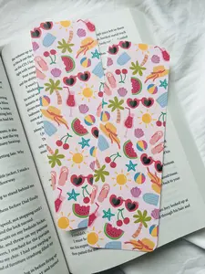 Summer Girlie Bookmark - Linen Bookmark - Tassel/Ribbon