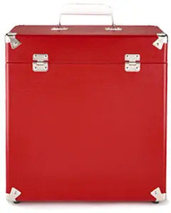 GPO Retro SWB18RED 12"  Vinyl Record Case 35 Count Capacity with Removable Lid - Red  [VINYL ACCESSORIES] Red