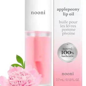 NOONI Korean Lip Oil - Applepeony | Lip Stain, Korean Lip Tint, Long-Lasting, Moisturizing, Plumping, Revitalizing for Dry Lips, Waterproof, No Peel Off, Vegan, Gift, 0.12 Fl Oz Flower Gloss