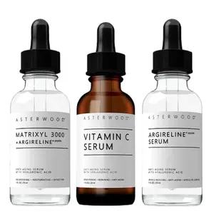 Asterwood Fine Line Trio | Matrixyl 3000 Serum + Argireline Serum + Vitamin C Serum | Anti-Aging, Wrinkle Reducing, Collagen Boosting & Brightening Set