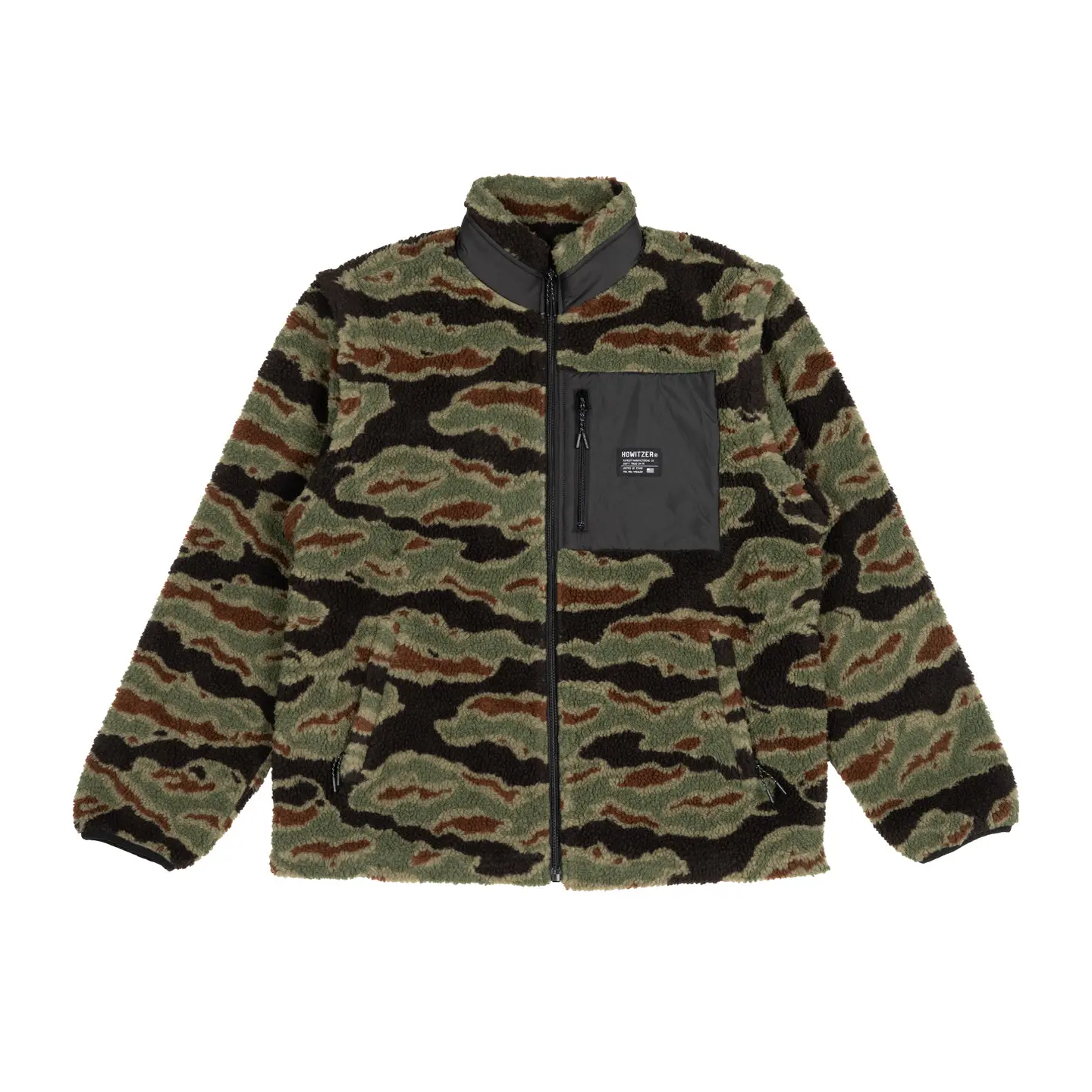 Howitzer Men's Convertible Sherpa-Lined Timber Camo Jacket - Outdoor Full-Zip Long-Sleeve Top with Pocket