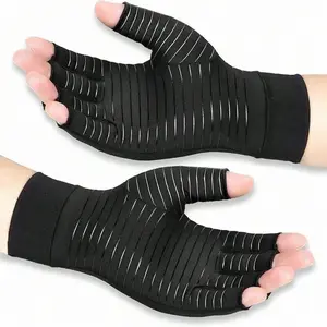 Sports Gloves 1 Pair Copper Fingerless Compression Support for Men Women Gym Accessories Versatile Unisex Design Summer Adults
