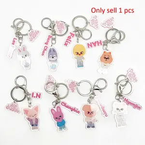1 Piece, Skz Kpop Keychain, Cute Cartoon Anime Key Chain, Cute Charms Keychain, Bag Charm, Keychain For Bags, Car Home Decor, Fashion Accessory, Birthday Gift, Celebrity Merchandise