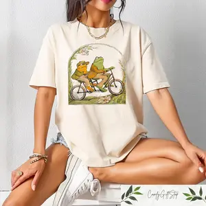Frog And Toad 90s Graphic Shirt, Frog And Toad Sweatshirt, Nature Shirt, Comfort Frog T-Shirt, Bike Lovers Shirt, Classic Book Shirt