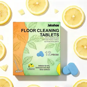 2026 New Upgraded 12-Pack Solid Household Floor Cleaner Tablets - Lemon Scented, Eco-Safe, Eliminates Tough Odors, Lasts 2 Months, Home Cleaning Supplies, Housekeeping Cleaning Supplies