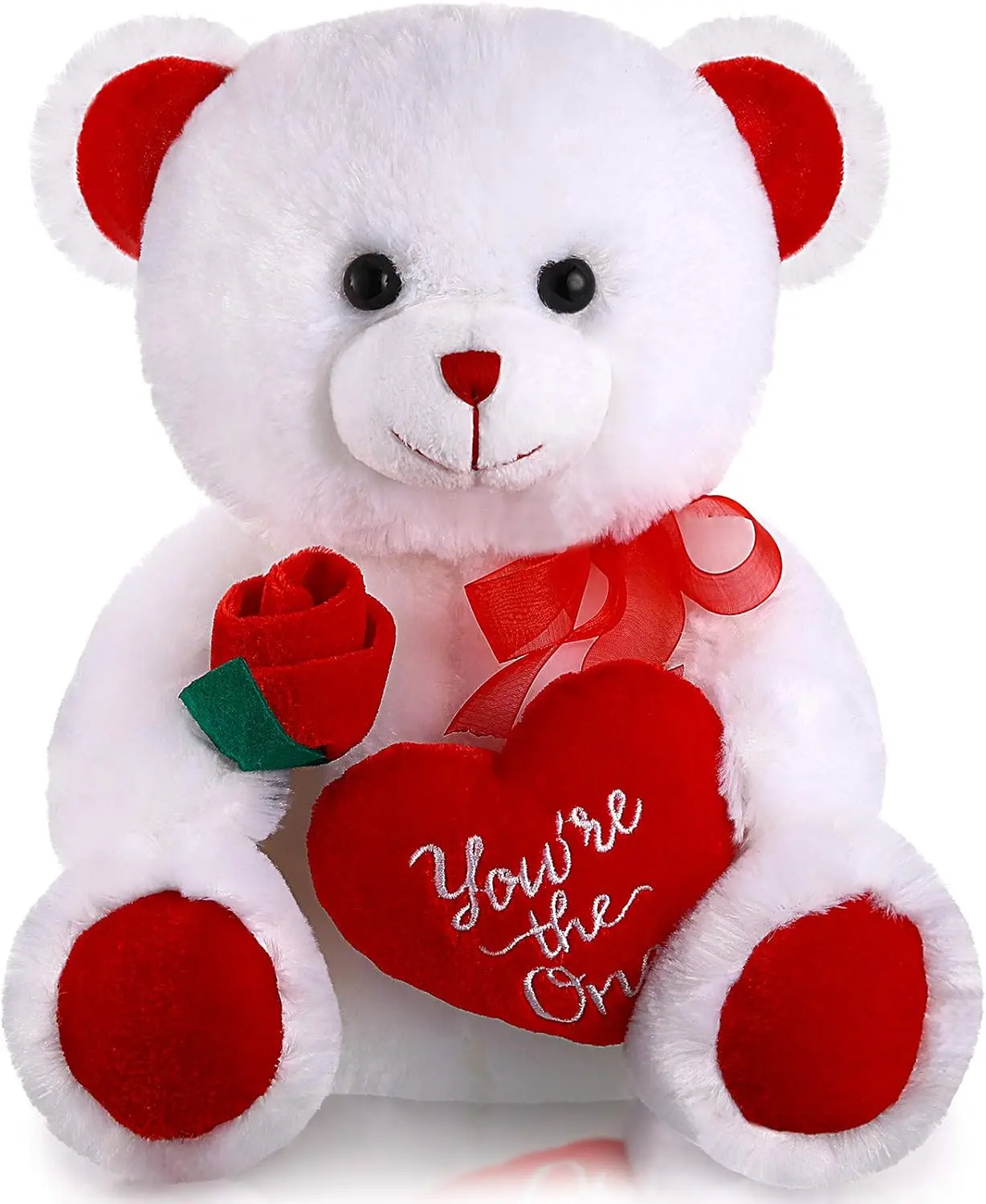 Valentine's Day New Year 2026 Gift Plush Stuffed Animals Gift 10 Inch Cute Plush Animals Heart Holding Soft Stuffed Toy for Valentine,  Wedding, Anniversary, Birthday