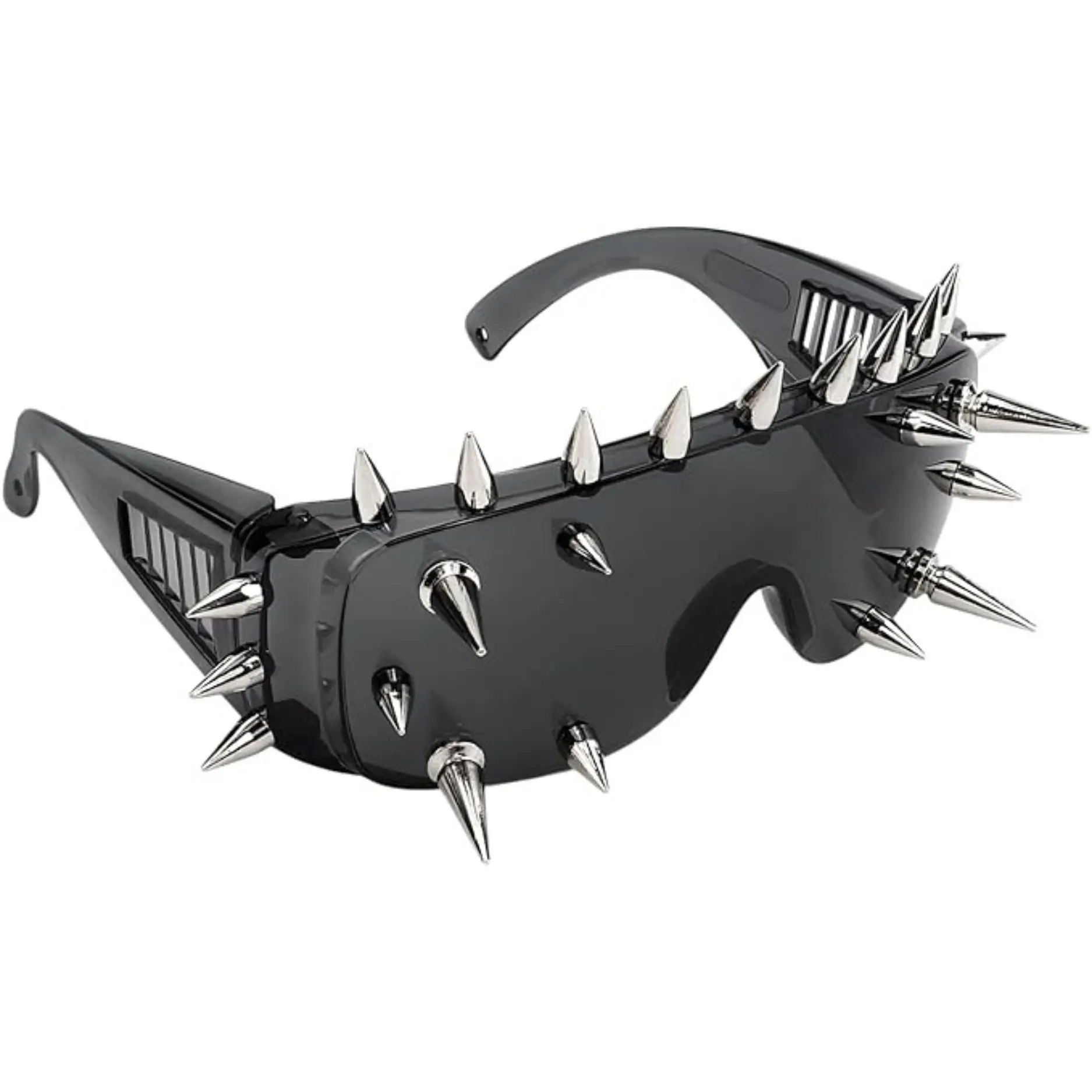 Punk Spike Sunglasses for Men & Women, Goth Rock Y2K Rivet Sunglasses for Halloween, Cosplay, Festivals & Costume Parties
