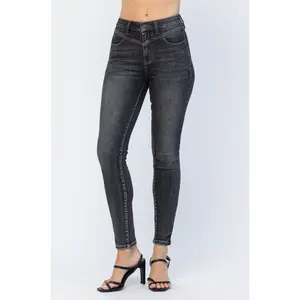 Judy Blue Vintage Black Yoke Skinny Jeans