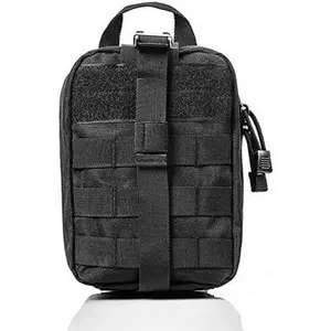 Outdoor Portable Tactical Molle Bag, Tear-Off First Aid Bag, 1000D Medical Medicine First Aid Kit, Organizer Bag with Detachable Back Accessory Bag, Hook Design with External Combination, Multi-Compartment Travel Bag, Suitable for Men and Women for Hiking