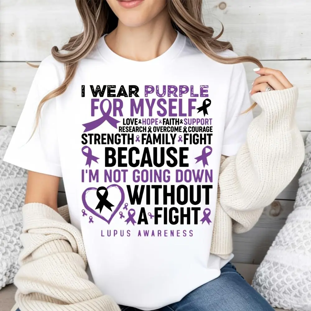 I Wear Purple For Myself Lupus Awareness Print, Raglan Long-Sleeved T-Shirt, Lupus Awareness Month Support Gift, Casual Daily Wear