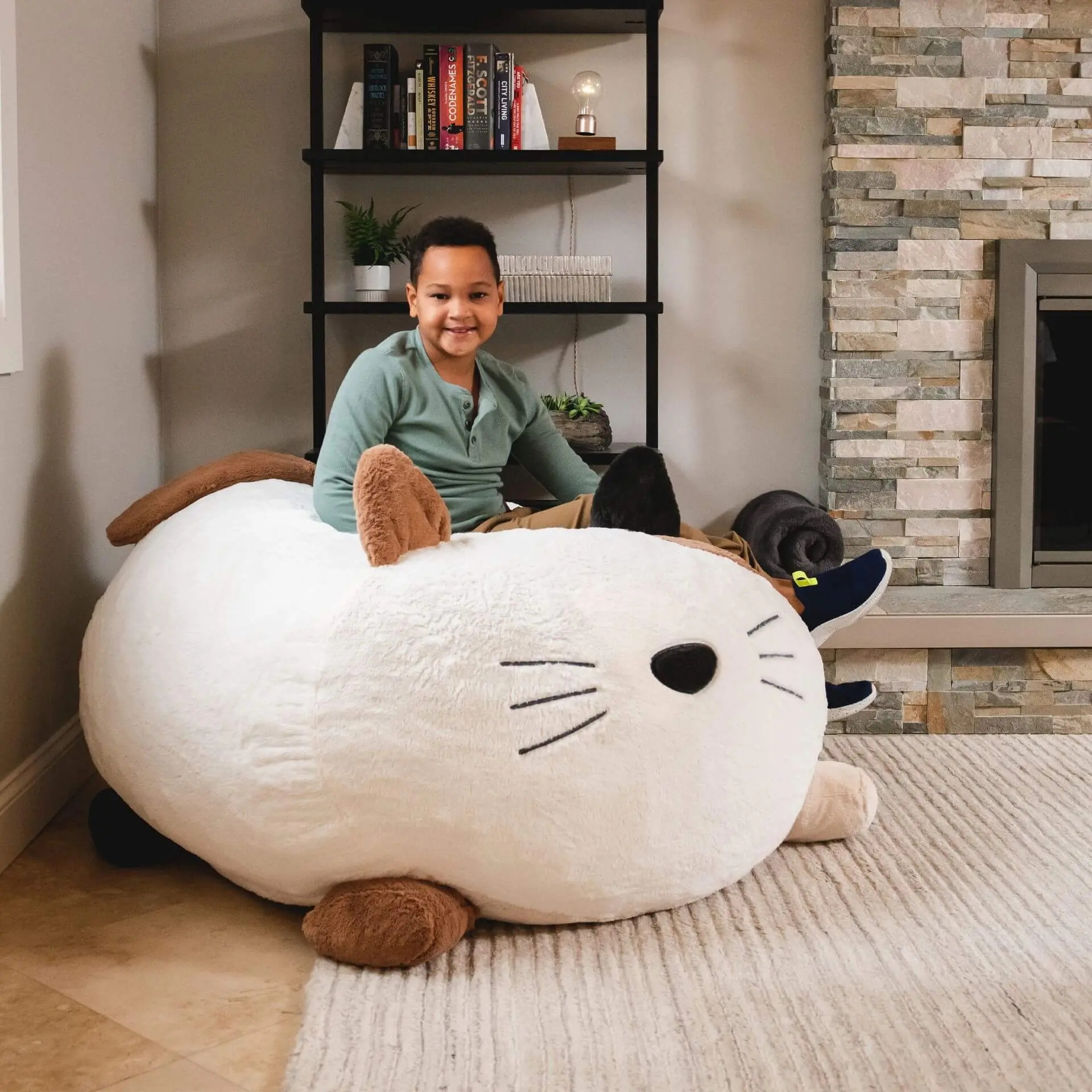 Wild Things Francesca Feline Animal Themed Decor Bean Bag Chair, Indoor Furniture Chair