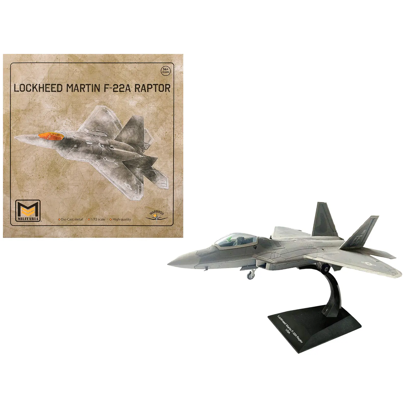Lockheed Martin F-22A Raptor Aircraft "1st FW, 94th FS" United States Air Force 1/72 Diecast Model by Militaria Die Cast