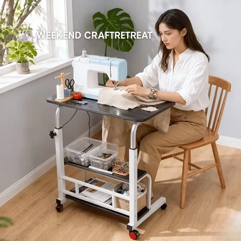 Multifunctional Adjustable Height Mobile Sewing Workbench