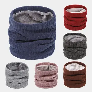 1PC Autumn and winter thickened velvet double-layer windproof elastic warm scarf outdoor cycling skiing cold-resistant warm mask neck cover, outdoor cycling windproof and warm, breathable neck cover headscarf, Breathable Face Cover
