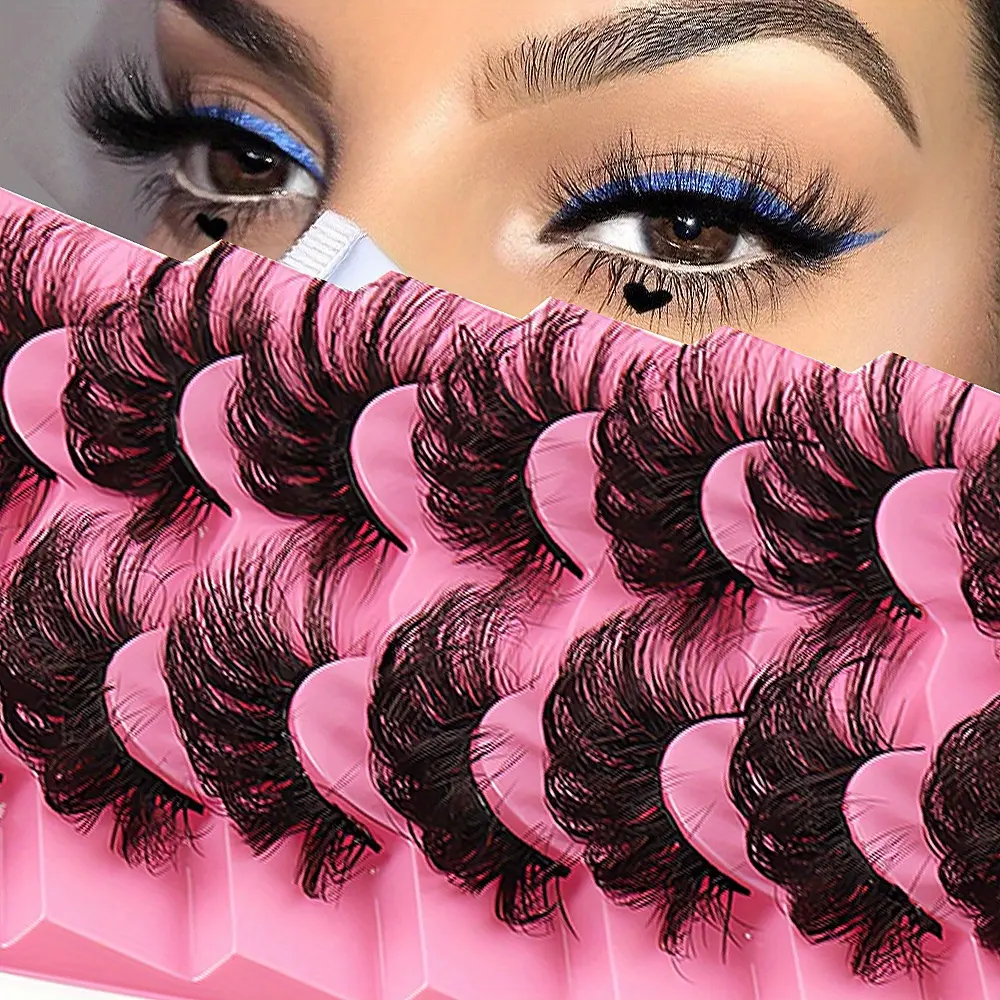 7 Pairs Lashes Fake Fluffy Lash Clusters Lashes Eyelashes Set Long Lasting Wispy Natural Lashes Dramatic Volume lashes Extension Thick Long