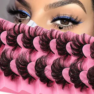 7 Pairs Lashes Fake Fluffy Lash Clusters Lashes Eyelashes Set Long Lasting Wispy Natural Lashes Dramatic Volume lashes Extension Thick Long