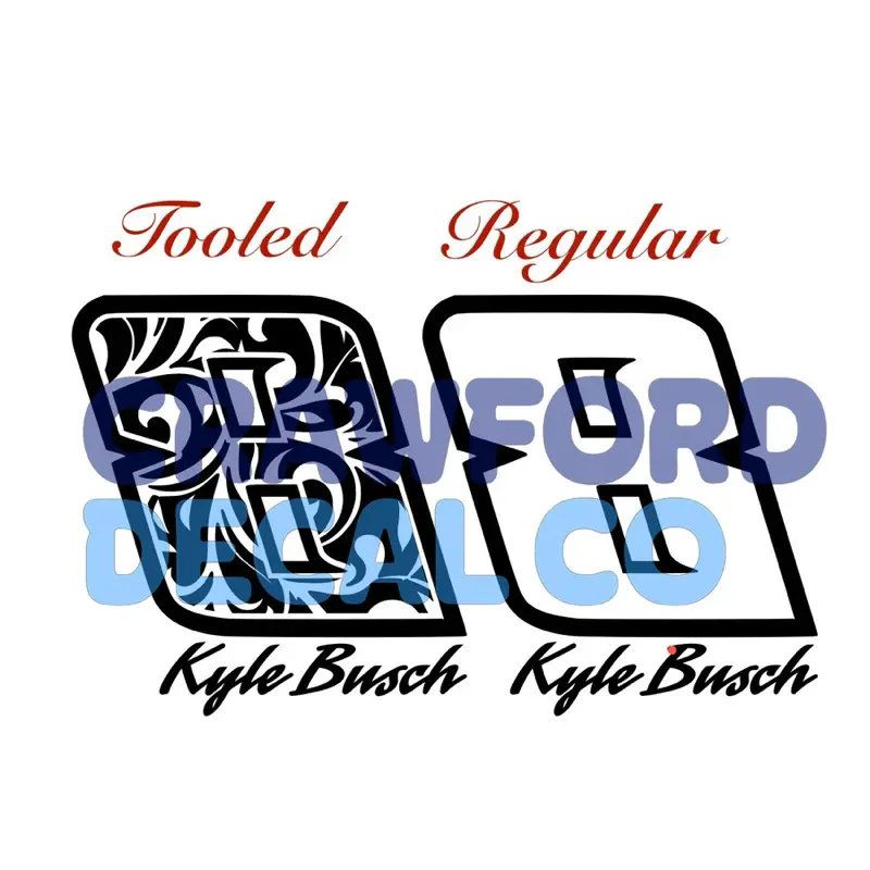 Kyle Busch #8 Number Decal - Tooled or Regular Options - Race Look Automotive Sticker for Cars, Trucks