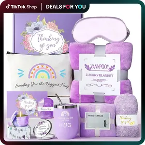 Spa Set for Women, Valentine's Day Gifts for Women Girlfriend Wife,Relaxation Gifts, Birthday Gifts Box for Women, Thinking of You Feel Better Gift for Mom Best Girl Friend Sister Wife Skincare Brush Mirror Cosmetic Luxury Skin Repair Comfort Bath Gel