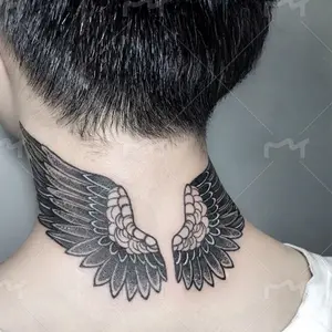 6 herbal tattoo stickers, including wing elements and other styles, last for 7-15 days, waterproof and friction-resistant, the effect is real, suitable for people who are afraid of pain and do not want to get tattoos