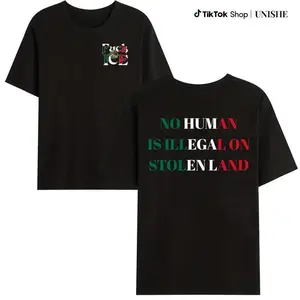 No Human Is Illegalon Stolen Land  Mexico Flag Shirt, Chinga La Migra Vintage Tee, Fun Meme Graphic Tee