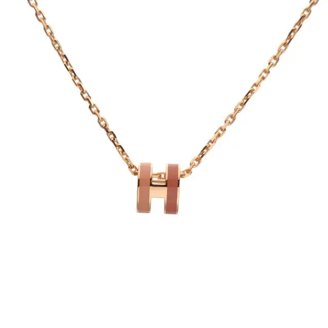 Pre-owned 【TIANA】HERMES Pop H Necklace Mini Alloy P236374491