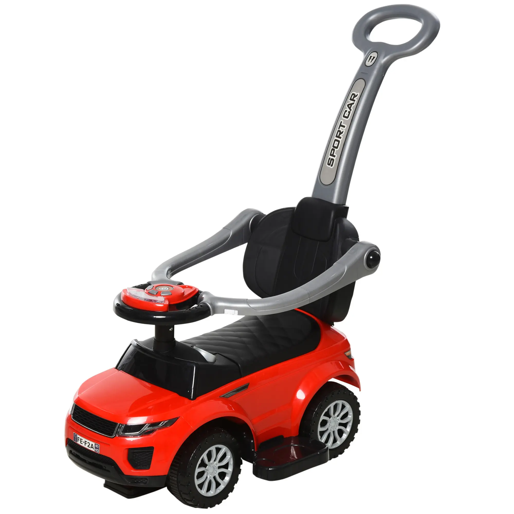 #tiktokshopbacktoschool Aosom 2 In 1 Push Cars for Toddlers Kid Ride on Push Stroller Sliding Car with Horn Music Light Function Secure Bar Ride on Toy for Boy Girl 1-3 Years Old