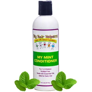 My Hair Helpers My Mint Conditioner Natural Lice Prevention - Sulfate-free Haircare for 1-2 Children - 8oz - Peppermint Scent