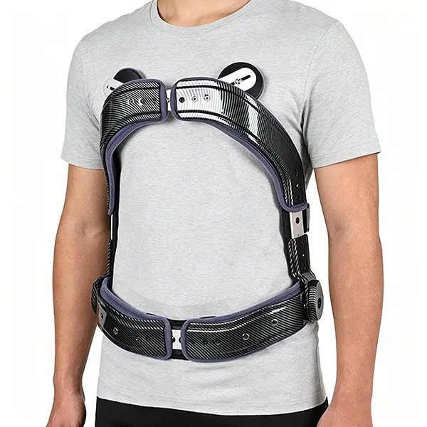 Adult Spinal Support Brace, Aluminum Alloy Rigid Frame with Velcro, Single‑Unit Torso Stabilizing Back Support