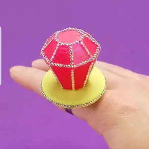 Neon Ringpop Crystal Adjustable Ring
