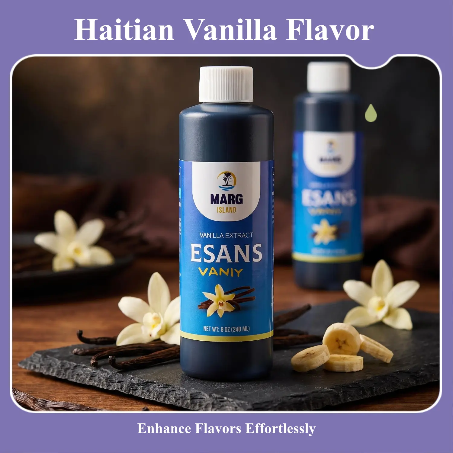 Marg Island Esans Vaniy – Haitian Vanilla Flavoring – Baking and Beverage Essence