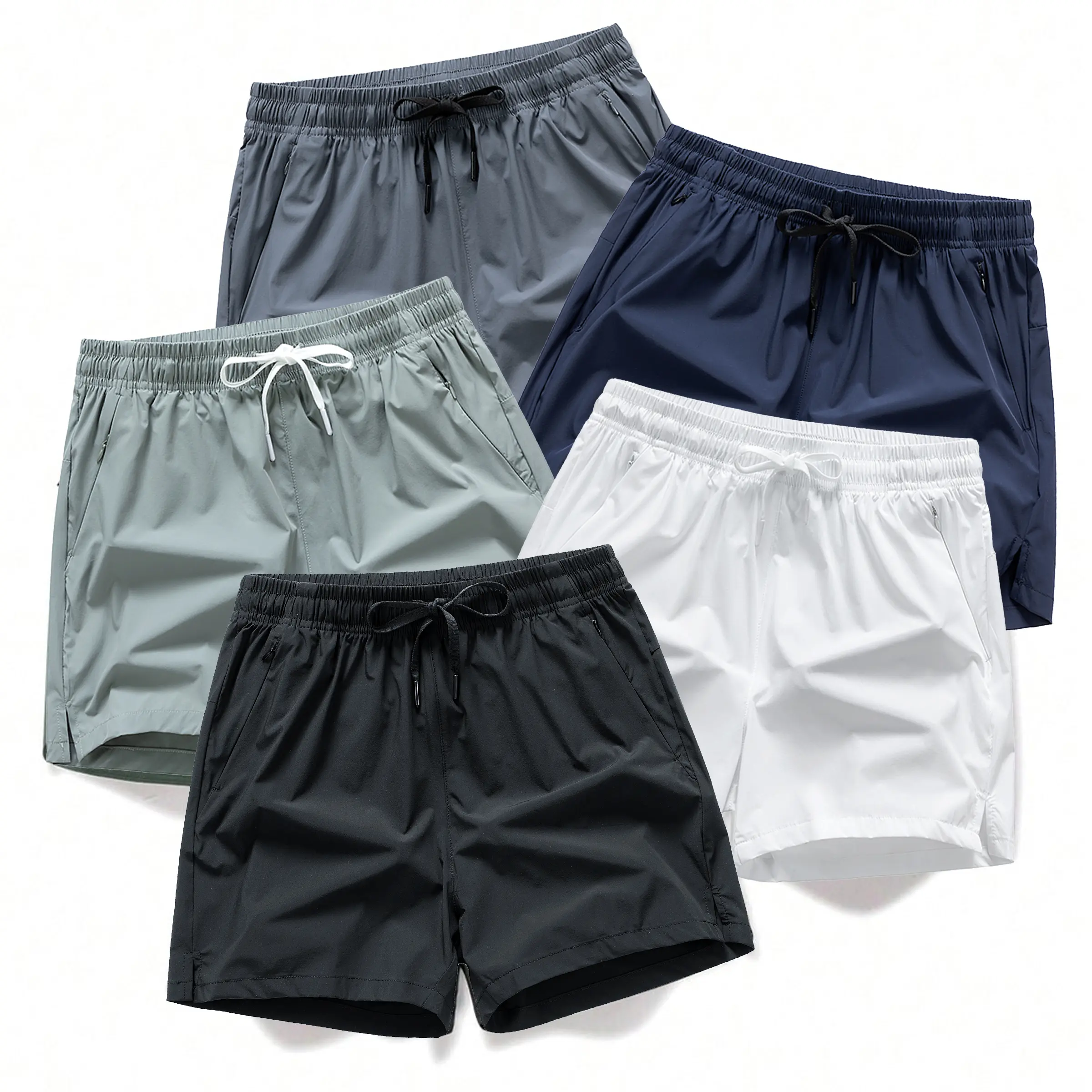 Men's 5-Pack Athletic Shorts - Quick Dry, Breathable Gym & Running Shorts with Zipper Pocket breathable short training summer color solid wear daily plain trouser fit regular casual pocket short design strip reflective tiktokshopspri,casual athletic short