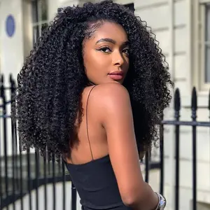 [Beginner Friendly] 3 IN 1 Half Wig Glueless Human Hair Wigs Deep Wave Ready to GO Seamless Flip Over Half Wig Invisible Hairline Kinky Curly Wigs for Women