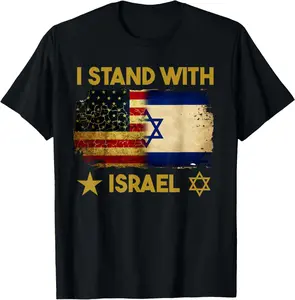 100%cotton I Stand With Israel Shirt I Stand With Israel America Flag T-Shirt