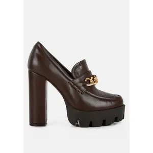Y2K Chunky High Block Heeled Loafers