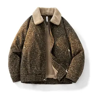 Vintage Leopard Print Lapel Fleece Lined Warm Jacket Autumn Winter Trendy Casual New Coat quilted jacket winter outfits