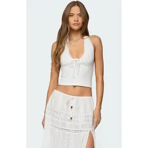 Edikted Women's Greer Tie Front Halter Top