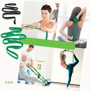 10 Loops Non-Elastic Yoga Stretching Strap Stretch Band With Workout Guide For Physical Relax, Pilates, Exercise