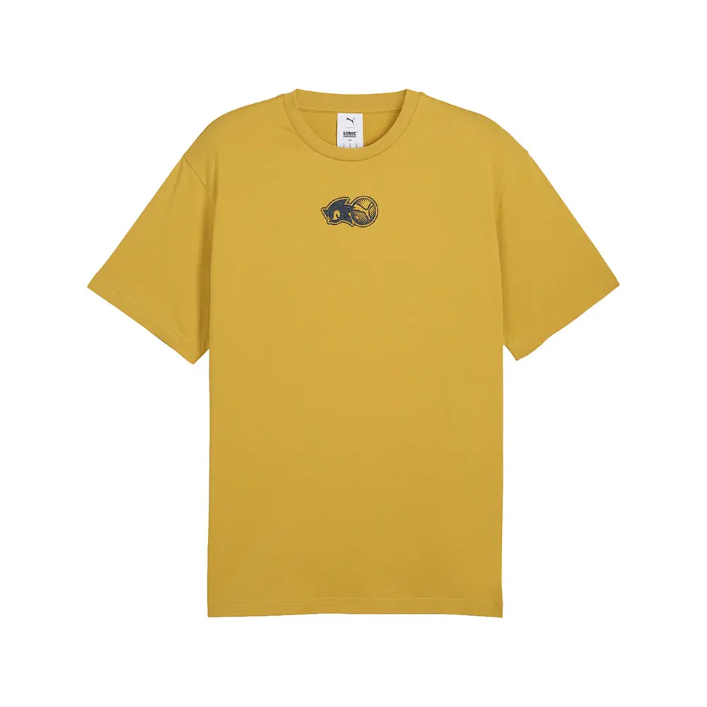 PUMA Mens X Sonic The Hedgehog Relaxed Graphic Crew Neck Short Sleeve Casual Tops Casual - Yellow