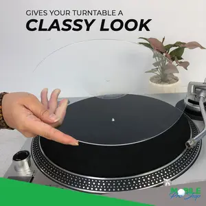 Mobile Pro Shop Clear Acrylic Turntable Mat 11.75 Anti-Static Slipmat for 12 Vinyl Record Players Noise Reduction Enhanced Bass Protection Classy Design