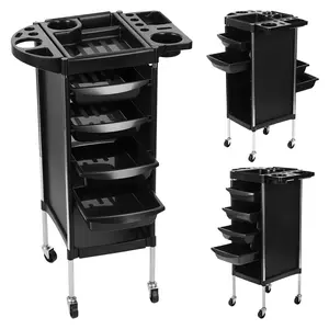 Hair Salon Storage Tool Cart, 6-Layer Hair Salon Trolley with 4 Wheels, Barber Storage Cart for Hairdressing Beauty SPA Tattoo
