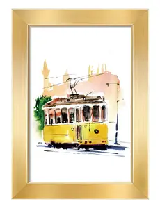 4x6 Picture Frames (1 Pack, Gold), Simple Designed Photo Frame, For Pictures 4x6 for Wall Mounting, Classic Simple Home Office Decor Decoration Gift