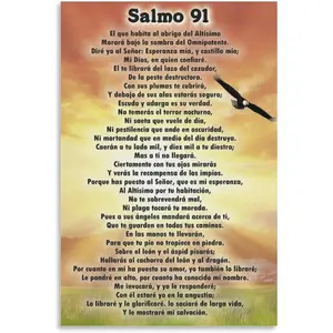 Salmo 91Spanish Bible Verse Spanish Psalm 91 Art Poster Canvas Painting Posters And Wall Art Pictures Are Used For Room Aesthetics And Decoration Photo Artwork Ornaments Artistic(Poster only frameless)