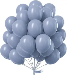PartyWoo Dusty Blue Balloons 50pcs 12 Inch Boho Dusty Purple Muted Lavender Latex Helium Balloons for Boy Baby Shower Anniversary Bachelorette Graduation Engagement Birthday Party Decorations Blue-F16
