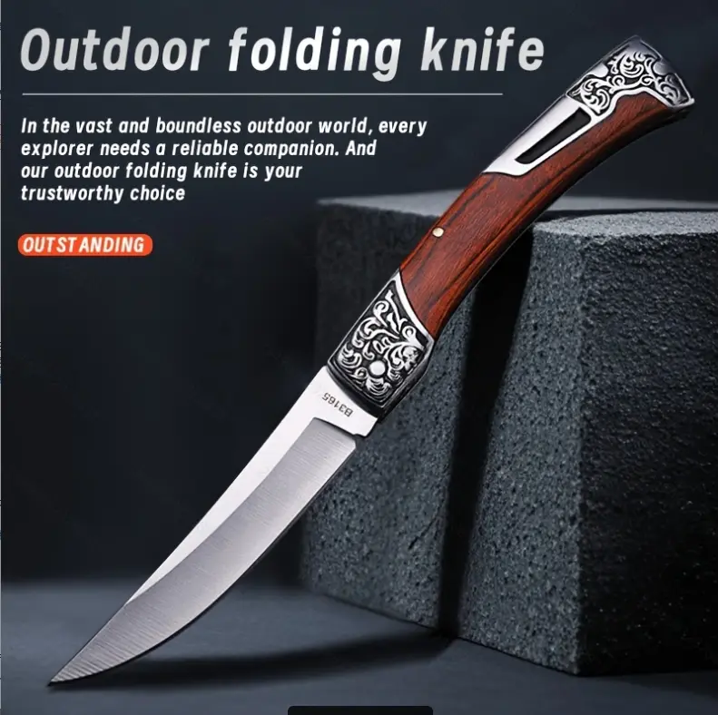 3.5-inch Mahogany Wooden Handle Kitchen Fruit Knife - Stainless Steel Rustproof Scratch-Resistant Thick Ergonomic Durable Sharp Fruit Blade, Home & Outdoor Camping Kitchen Supply, Ideal Gift for Friends