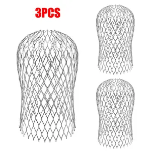 3 Pack Gutter Downspout Filter Strainer, Rustproof Metal Mesh Drainage Screen, Anti-Leaf Debris Clog Gutter Guard for Roof Rain Downspout & Drain Pipe