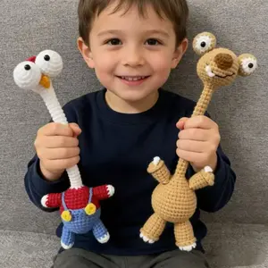 DIY Crocheted Toy Long-Necked Gugu Chicken or Long-Necked Sloth—Cute Bag Charm, Perfect as an Easter Gift for Your friend crochet